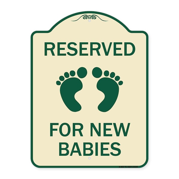Signmission Reserved for New Babies withHeavy-Gauge Aluminum Architectural Sign, 24" x 18", TG-1824-23194 A-DES-TG-1824-23194 - main